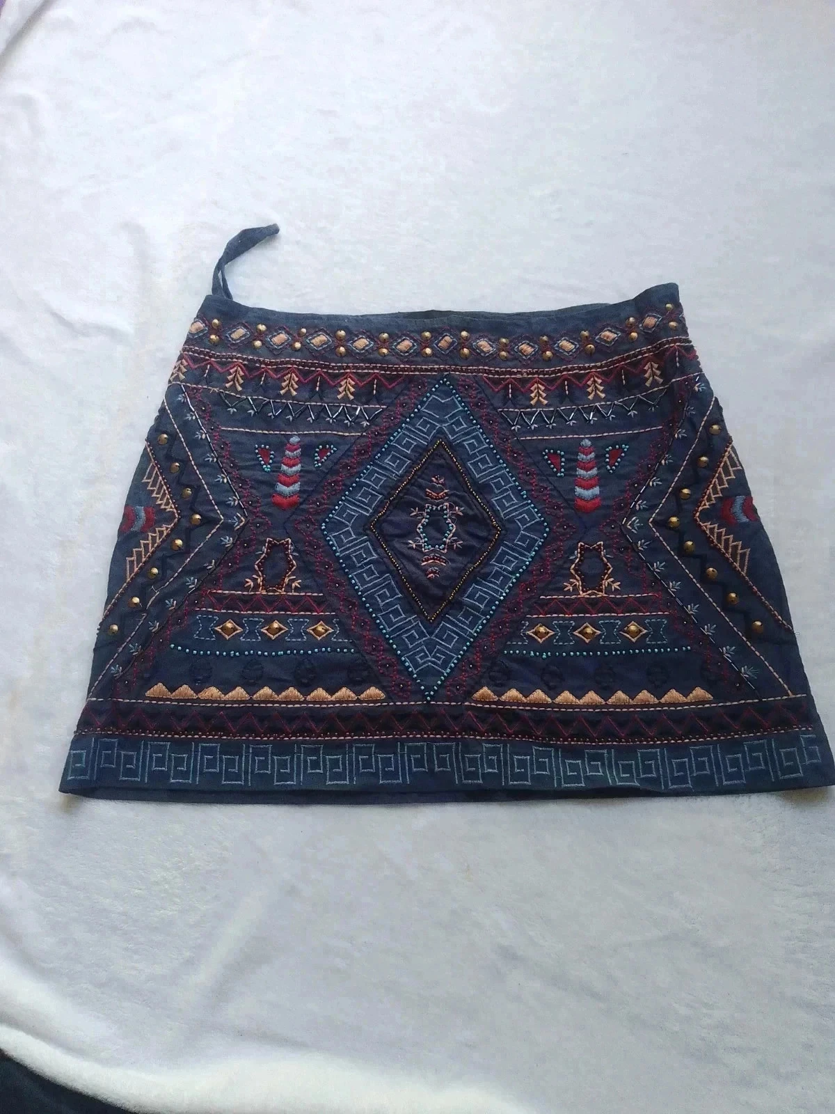 Mooie etnische bohemische geborduurde rok maat 38 – photo 2